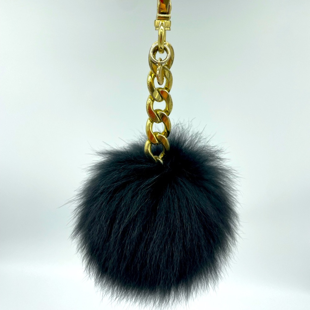 Rare Discontinued Michael Kors Fur Pom-Pom Key Chain - Small
